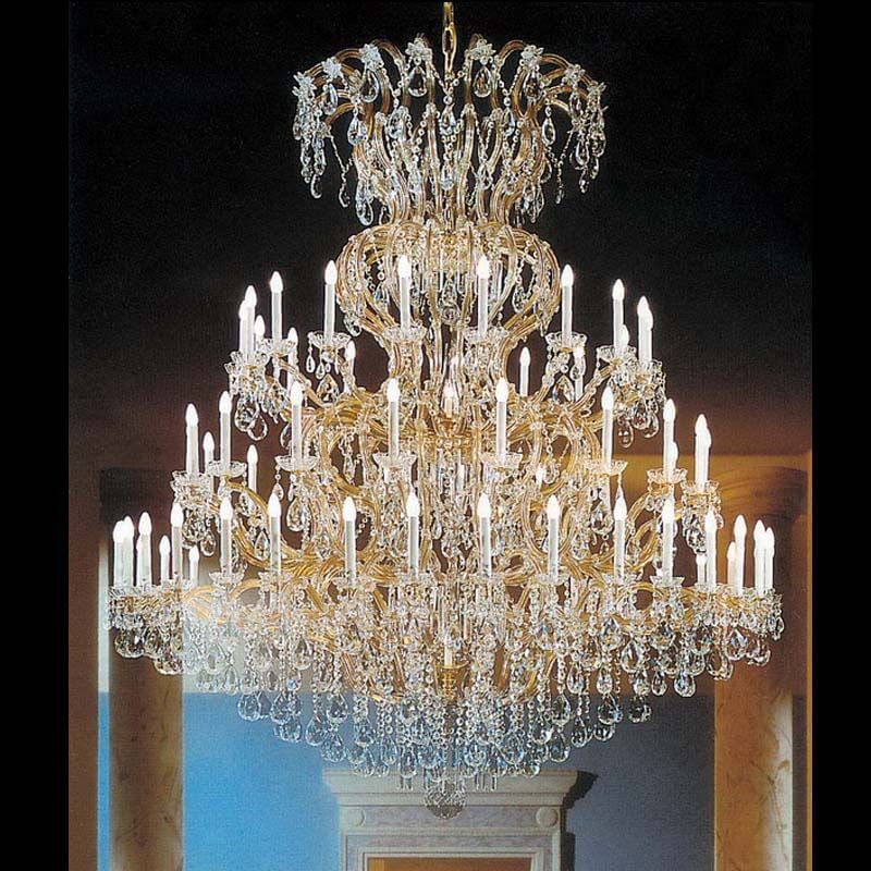 Large maria theresa golden chandelier, crystal