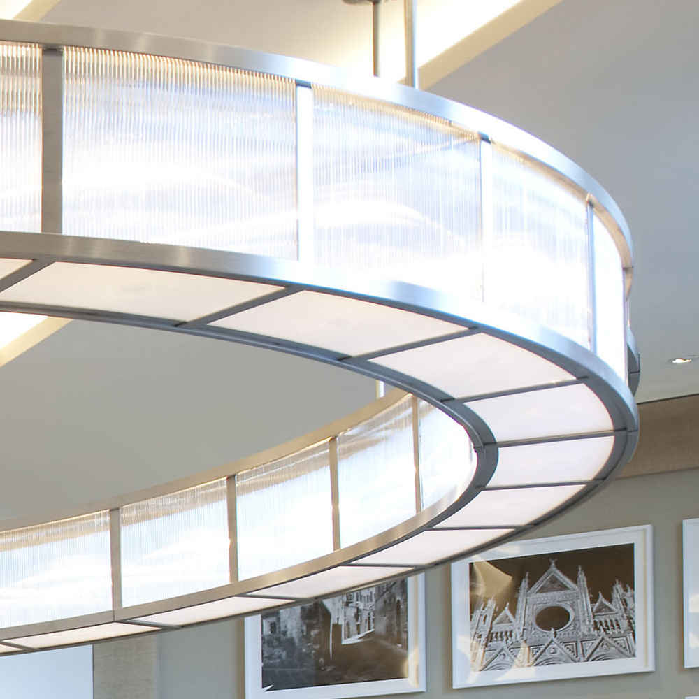 Large round ring chandelier, steel - view 3