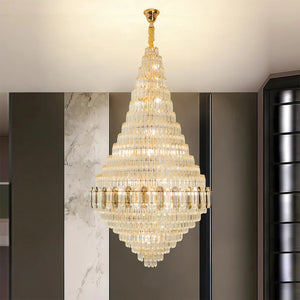 Large Gold Chandelier Luxury Art Glass - view 4