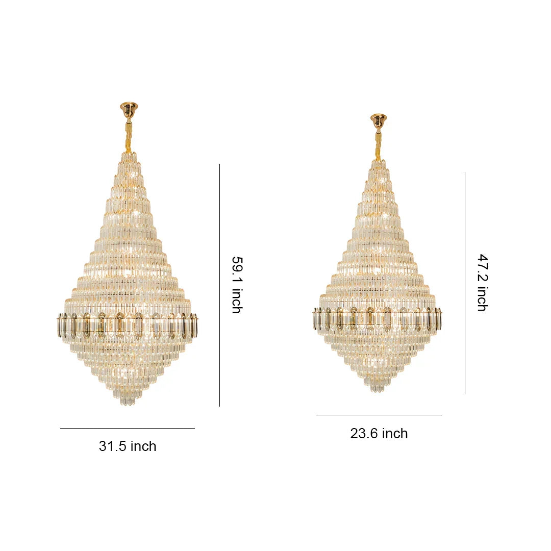 Large Gold Chandelier Luxury Art Glass - view 8