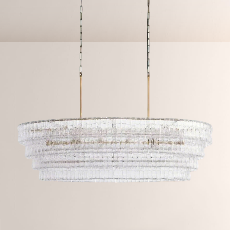 Lime Glass Oval Chandelier 54"W/65"W - view 2