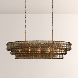 Lime Glass Oval Chandelier 54"W/65"W - view 7