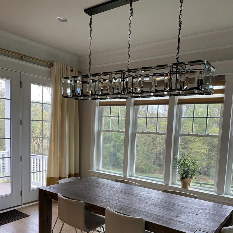 Harlew Crystal Rectangular Chandelier 62 in - view 8