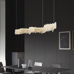 Rock Crystal Cluster Linear Dining Chandelier