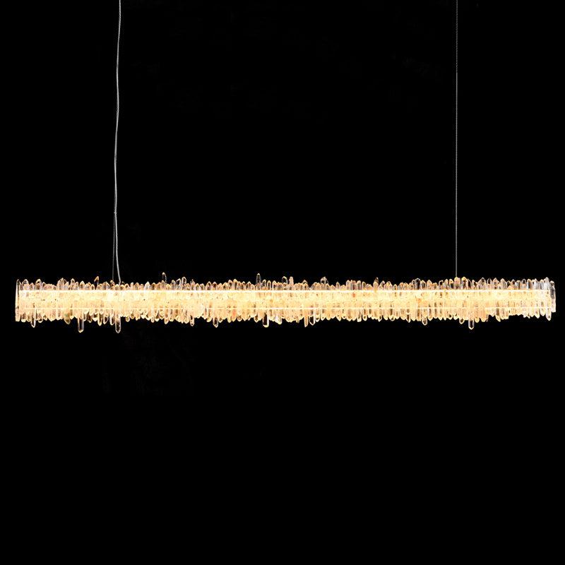 Rock Crystal Cluster Linear Dining Chandelier - view 6