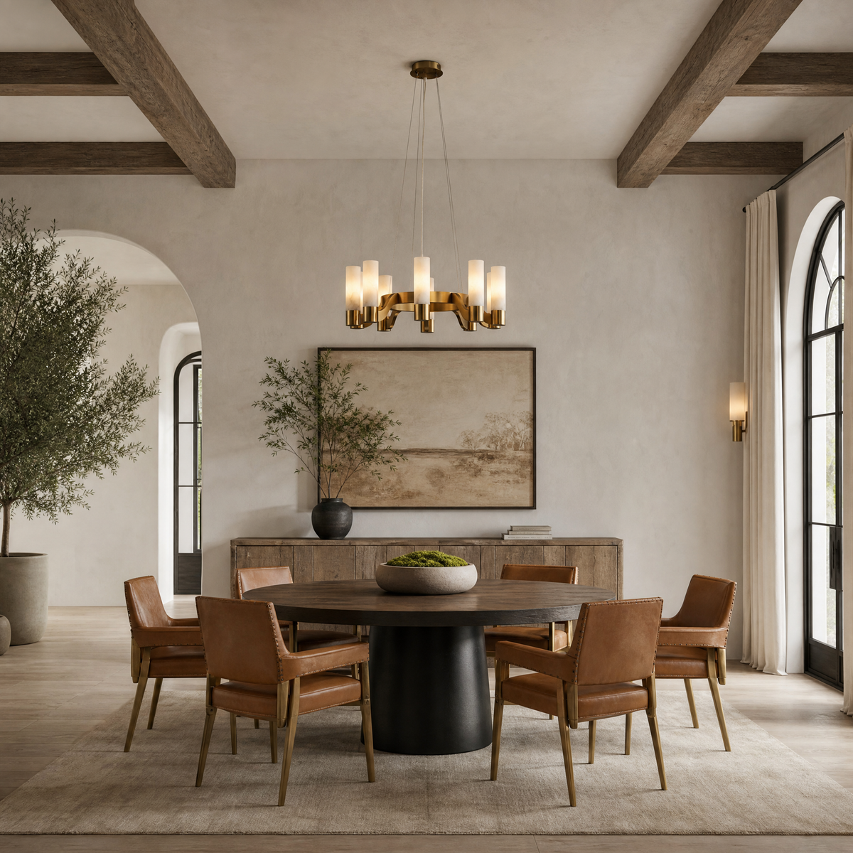 Livia Modern Alabaster Hanging Light Fixtures, chandelier - view 3