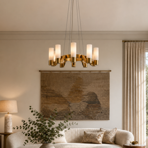 Livia Modern Alabaster Hanging Light Fixtures, chandelier - view 7
