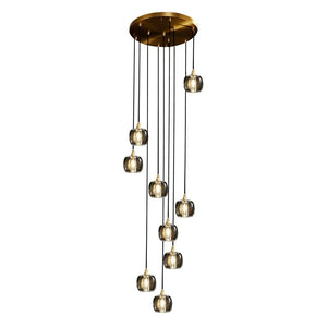 Long Spiral Cubes Crystal Chandelier for Staircase - view 22