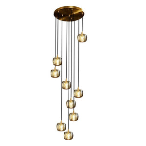 Long Spiral Cubes Crystal Chandelier for Staircase - view 23