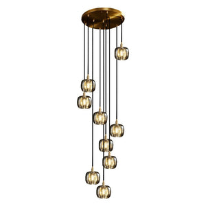 Long Spiral Cubes Crystal Chandelier for Staircase - view 24