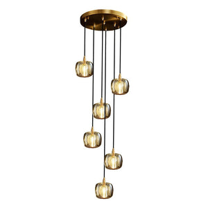 Long Spiral Cubes Crystal Chandelier for Staircase - view 20