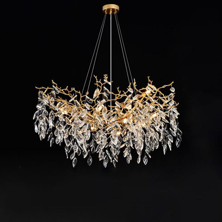 Gold Chandeliers Tree Branch Kitchen, Modern Crystal Chandelier - view 2