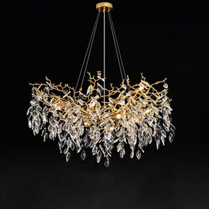 Gold Chandeliers Tree Branch Kitchen, Modern Crystal Chandelier