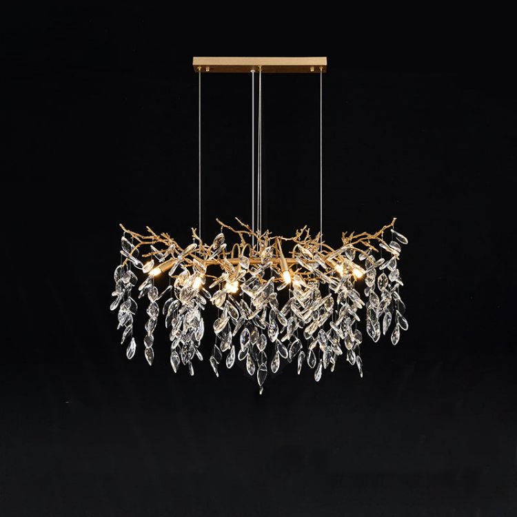 Lumanna Linear Gold Chandeliers Tree Branch Kitchen, Gold Chandelier - view 5