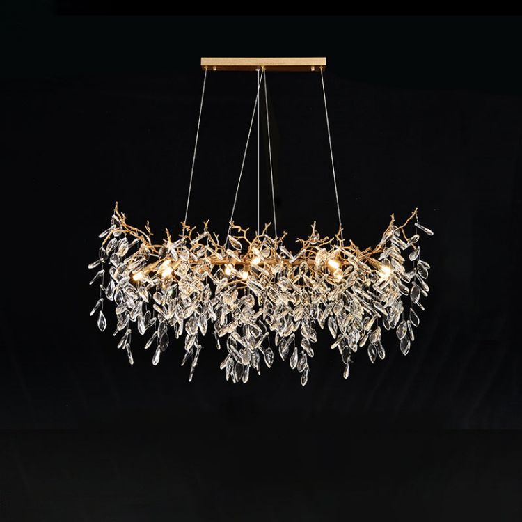Lumanna Linear Gold Chandeliers Tree Branch Kitchen, Gold Chandelier - view 4