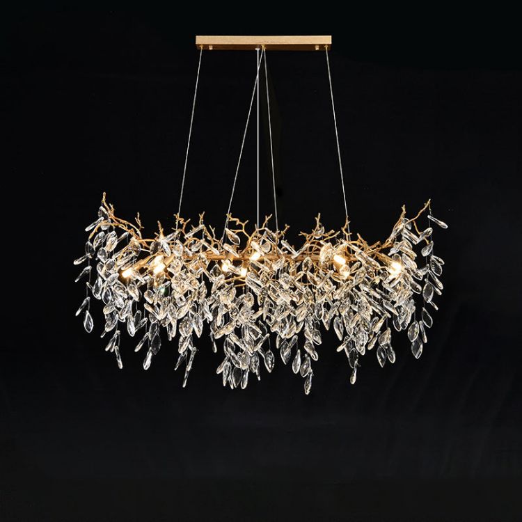 Lumanna Linear Gold Chandeliers Tree Branch Kitchen, Gold Chandelier - view 3