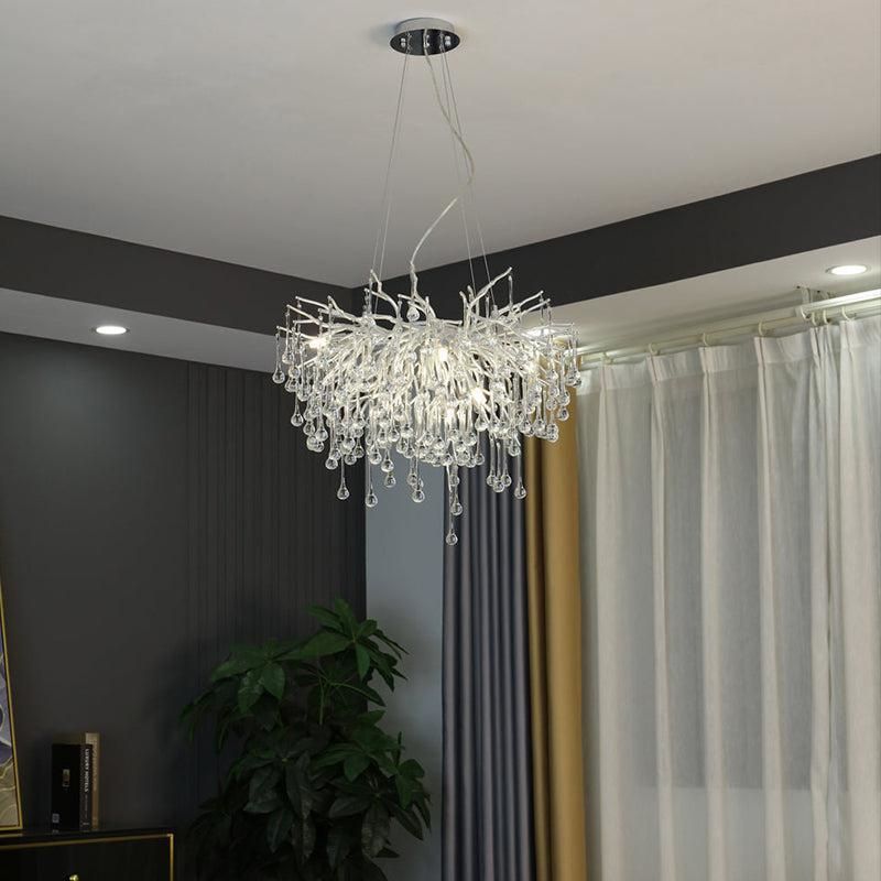 Aqua Modern Crystal Tree  Branch Chandelier 23.6" D - view 2