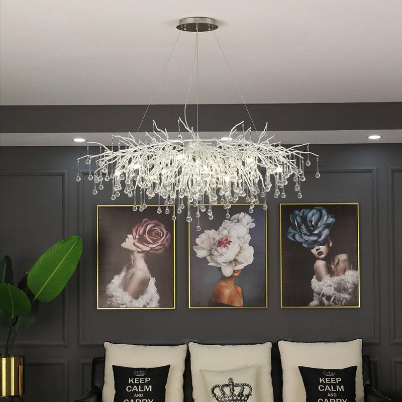 Aqua Modern Tree Branch Crystal Chandelier 47.5" L - view 2
