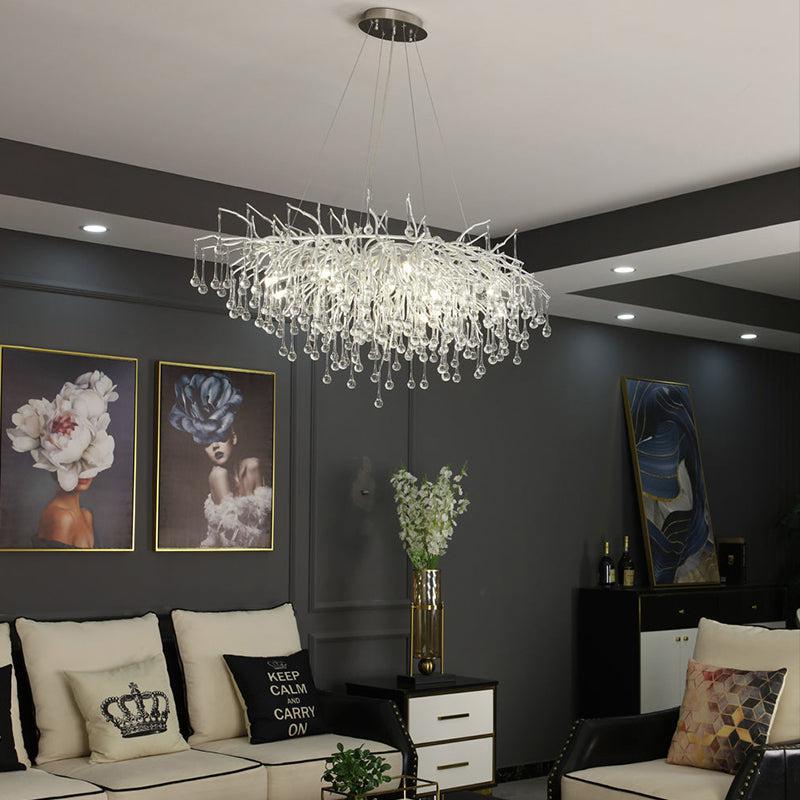 Aqua Modern Tree Branch Crystal Chandelier 47.5" L - view 4