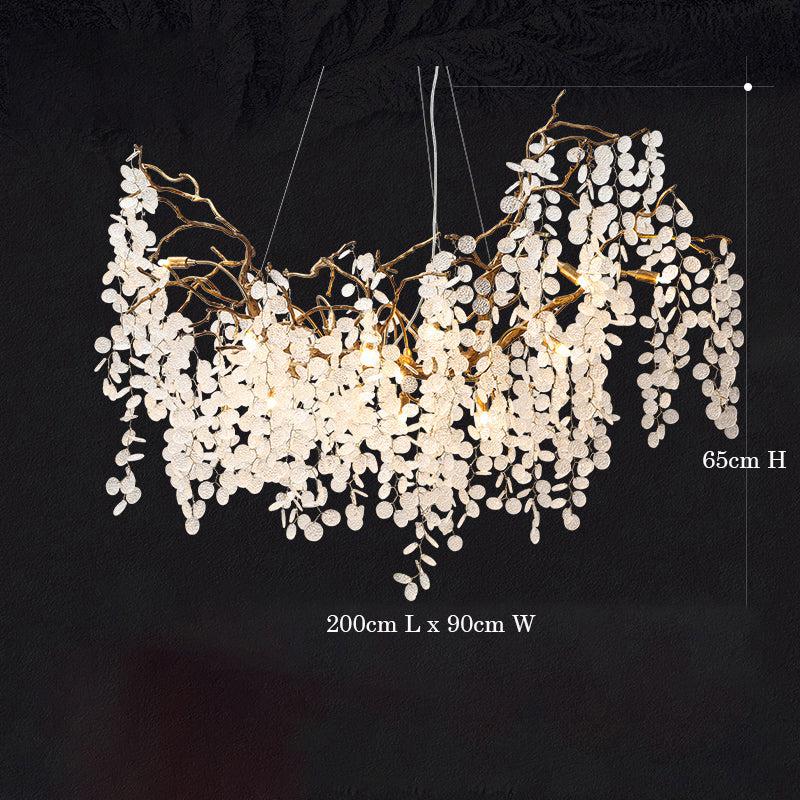 Akari Oval Gold Chandelier Light Fixture, Large Chandelier Lighting - view 4