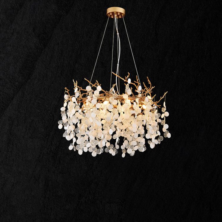 Akari Round Circle Fortune Tree Branch Round Chandelier - view 4