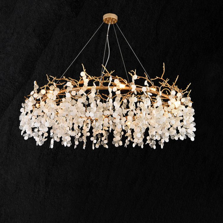 Akari Round Circle Fortune Tree Branch Round Chandelier - view 3