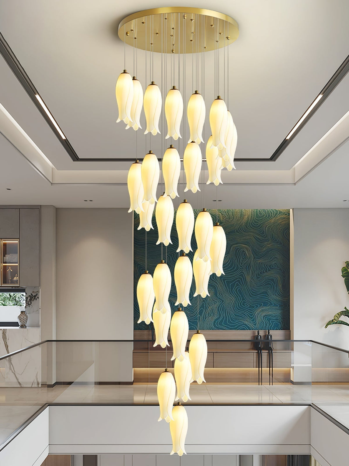 Luma Flora Stairs Chandelier, ceramic - view 12