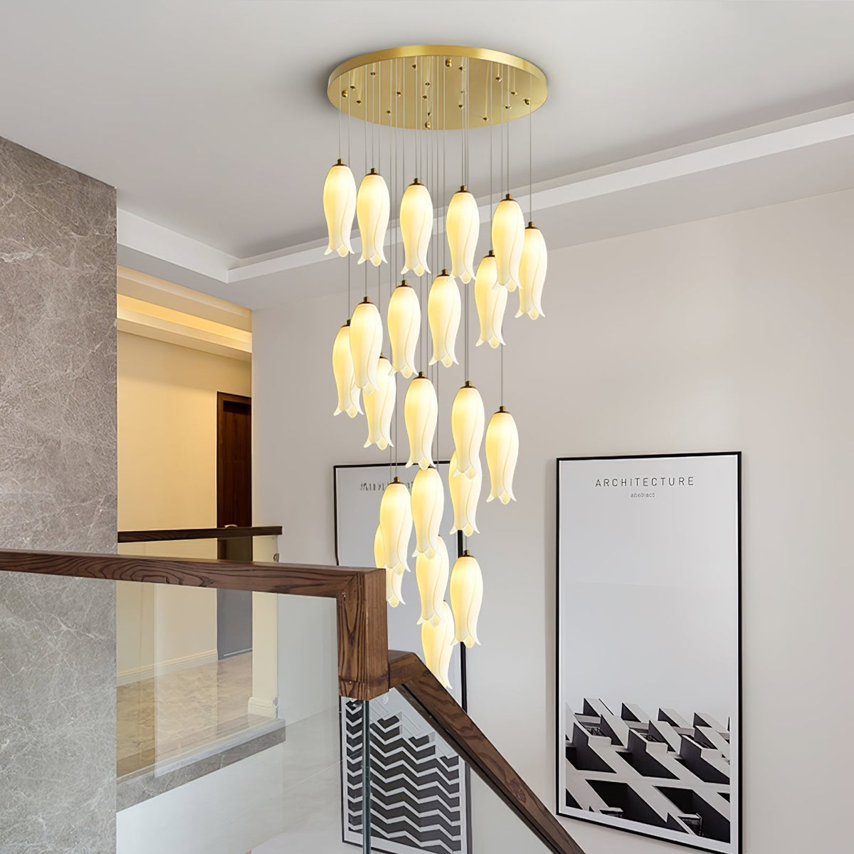 Luma Flora Stairs Chandelier, ceramic - view 4
