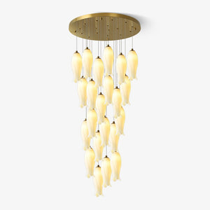 Luma Flora Stairs Chandelier, ceramic