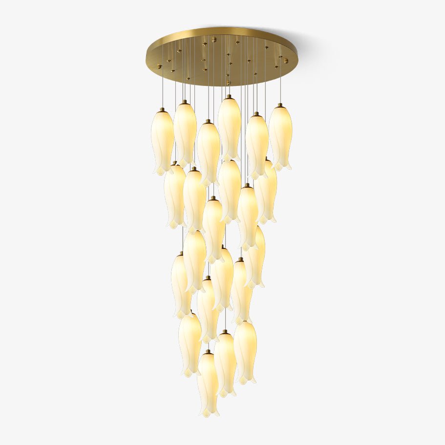 Luma Flora Stairs Chandelier, ceramic