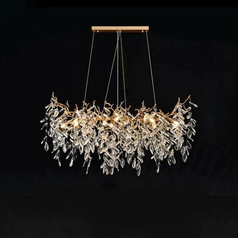 Lumanna Linear Gold Chandeliers Tree Branch Kitchen - view 3