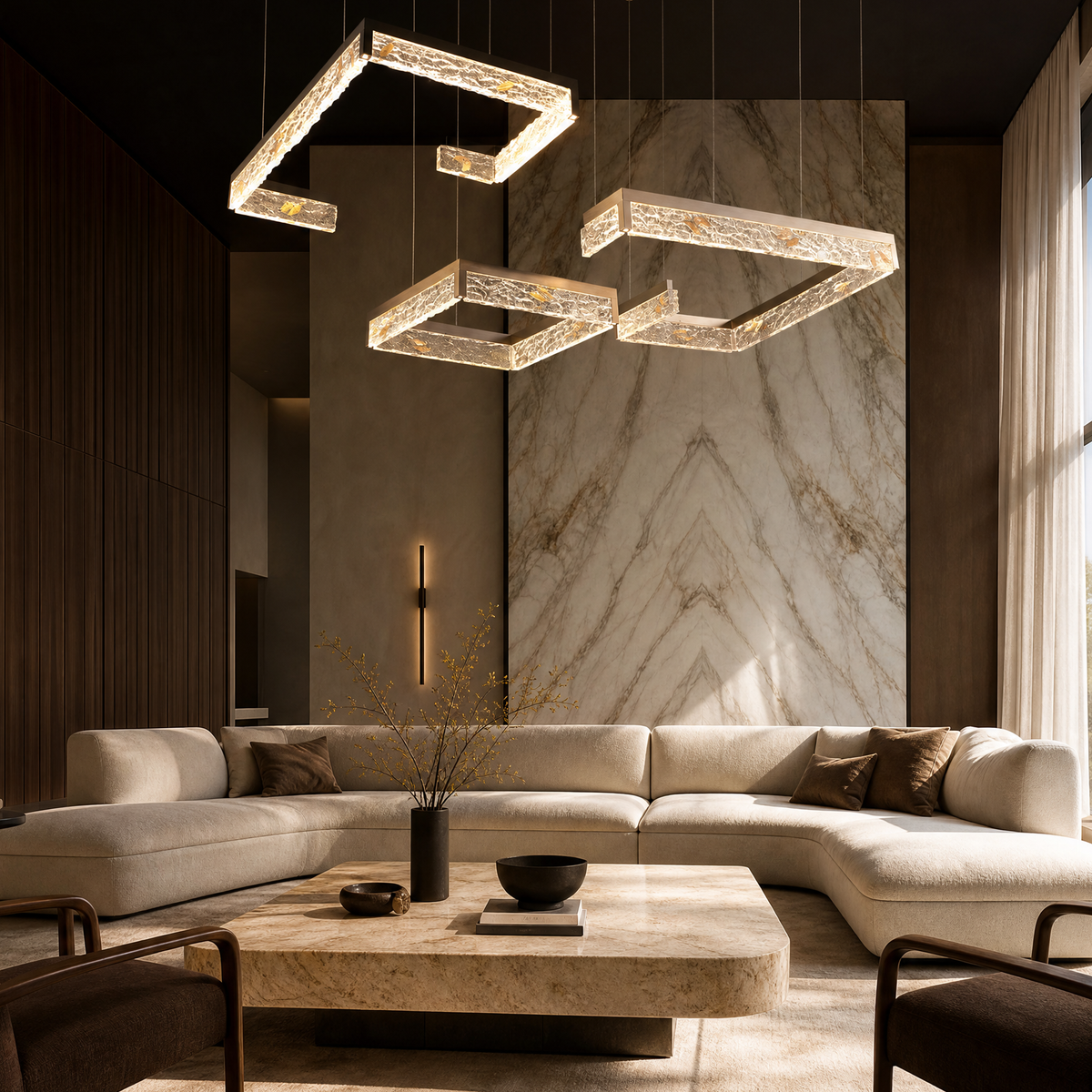 Luminous Cube Modern Multi-Tier Cluster Chandelier, crystal in brushed gunmetal gray - view 2