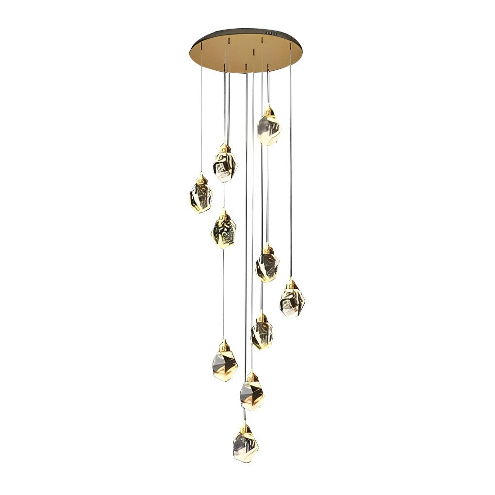 Luxury Staircase Chandelier Modern Spiral Crystal High Ceiling Light - view 7