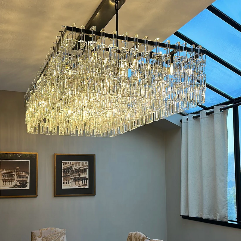 Montis Modern Rectangular Chandelier 60 in - view 9