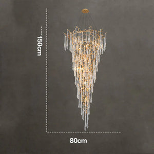 Modern Crystal Droplet Branch Staircase Chandelier - view 8