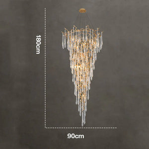 Modern Crystal Droplet Branch Staircase Chandelier - view 7