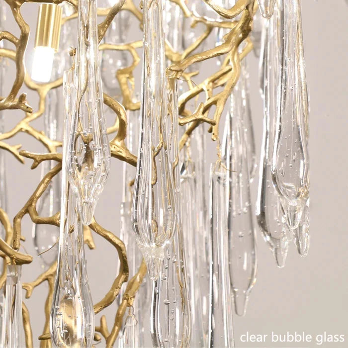 Modern Crystal Droplet Branch Staircase Chandelier - view 3