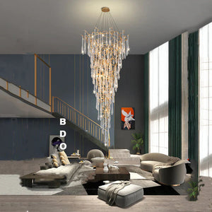 Modern Crystal Droplet Branch Staircase Chandelier - view 2