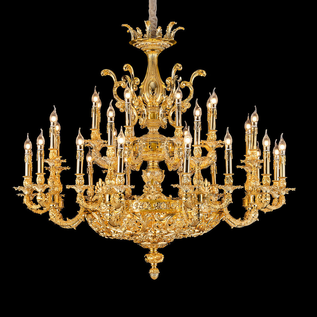 32 lights large brass entryway chandelier, crystal