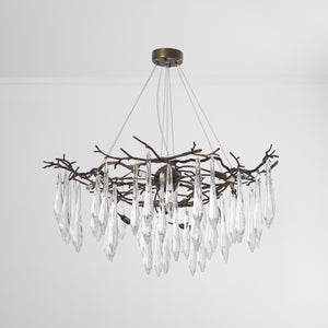 Dawn Teardrop Branch Brass Round Chandelier - view 6