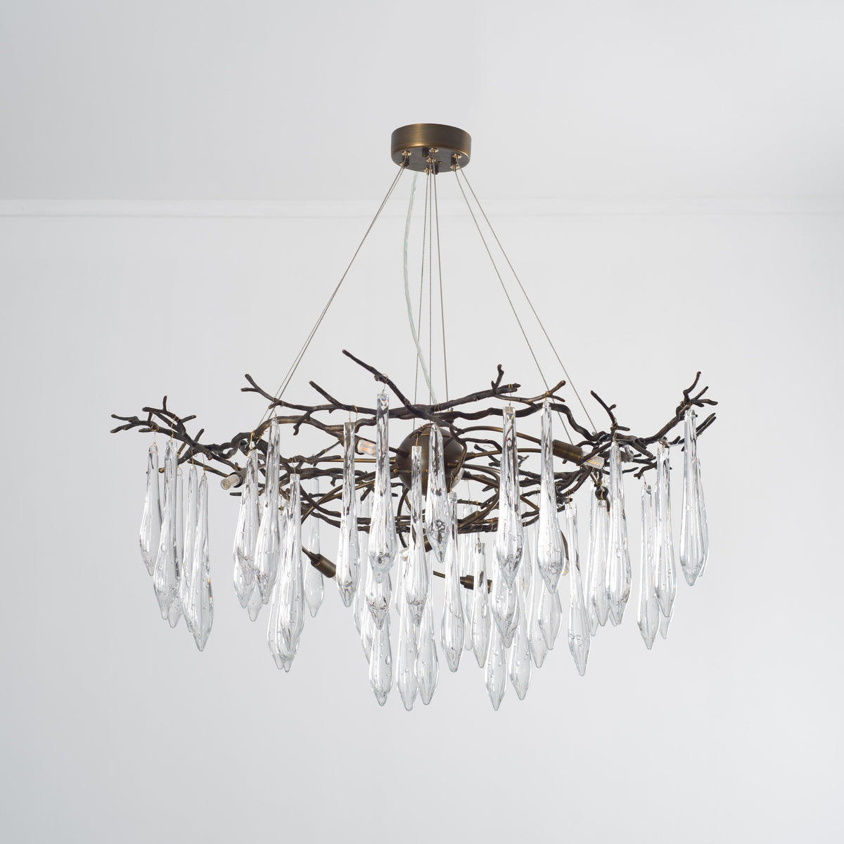 Dawn Teardrop Branch Brass Round Chandelier - view 6