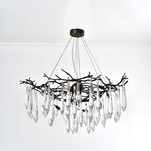 Dawn Teardrop Branch Brass Round Chandelier - view 7