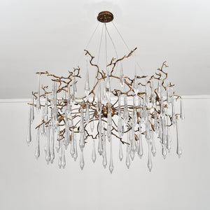 Dawn Teardrop Branch Brass Round Chandelier - view 9