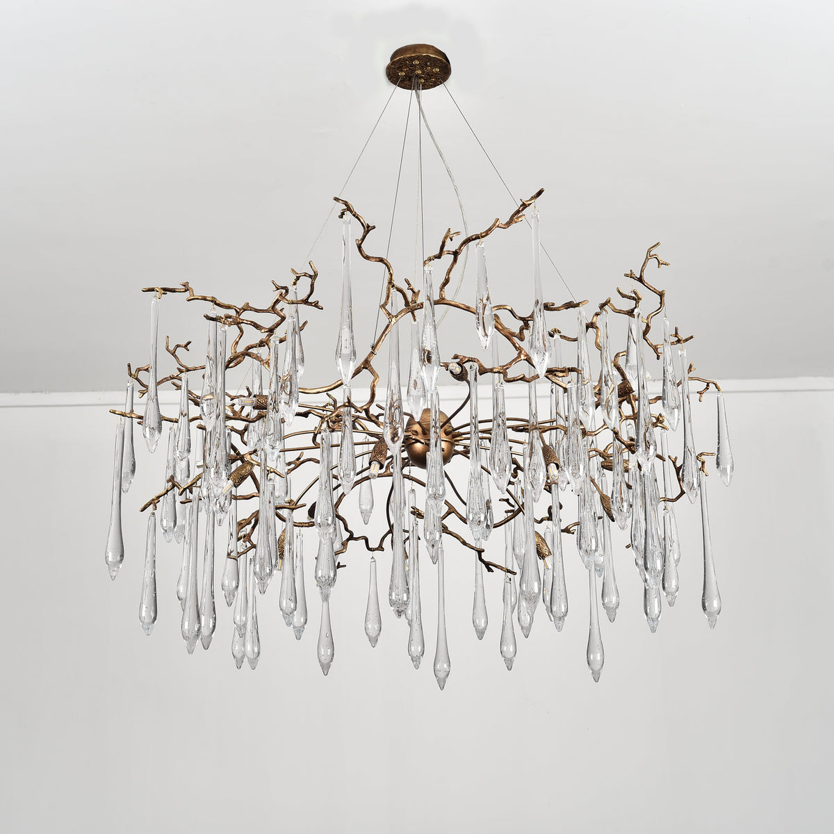Dawn Teardrop Branch Brass Round Chandelier - view 9