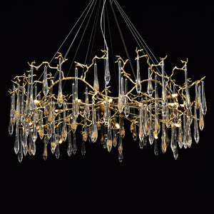 Dawn Teardrop Branch Brass Round Chandelier - view 16