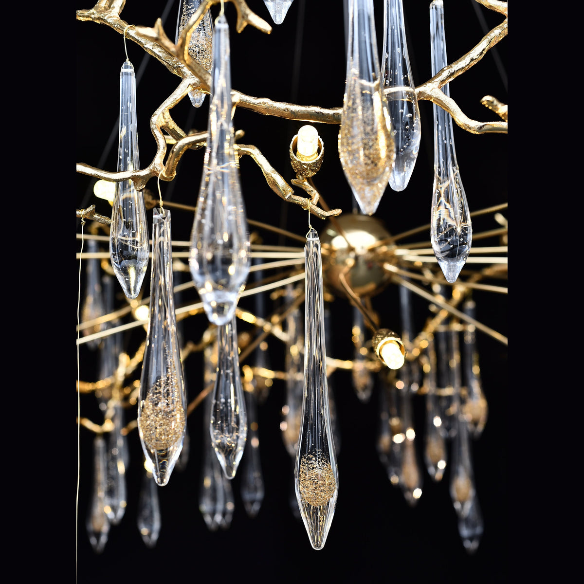 Dawn Teardrop Branch Brass Round Chandelier - view 17