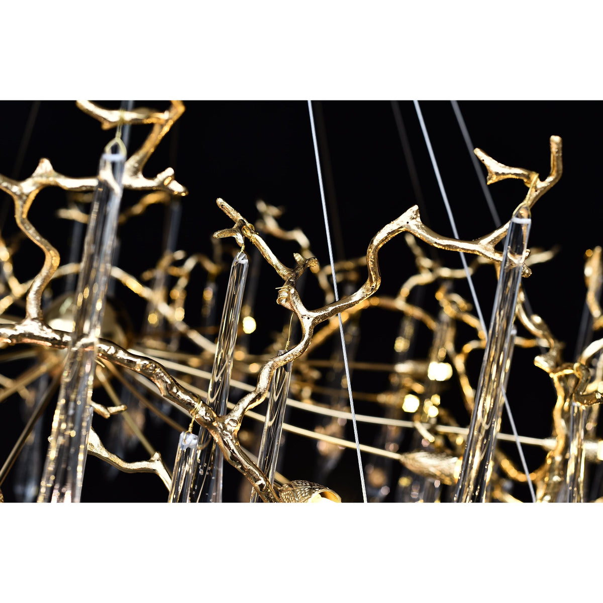 Dawn Teardrop Branch Brass Round Chandelier - view 19