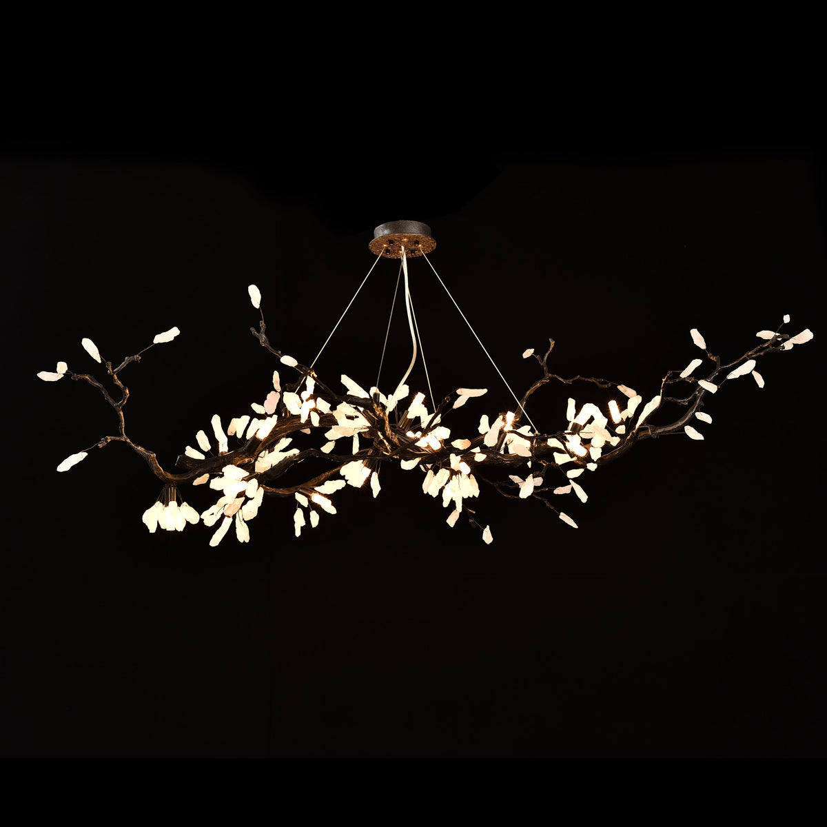 Selenite Crystal Blossom Branching Tree Chandelier - view 23