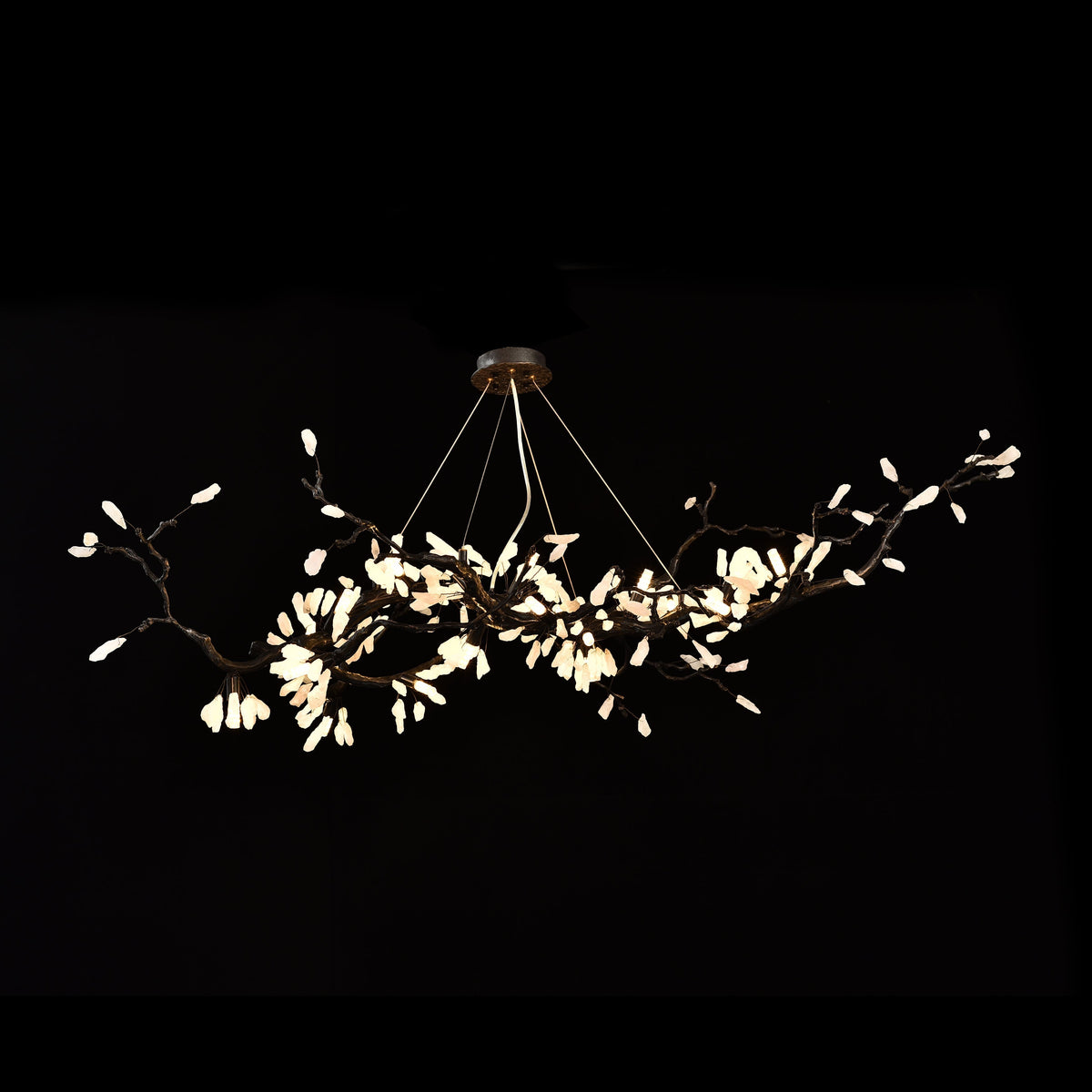 Selenite Crystal Blossom Branching Tree Chandelier - view 2