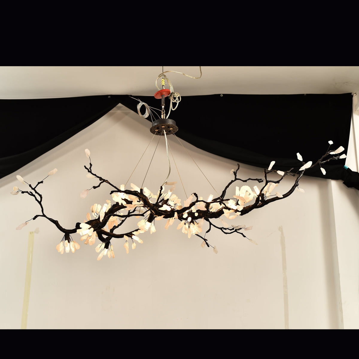 Selenite Crystal Blossom Branching Tree Chandelier - view 28